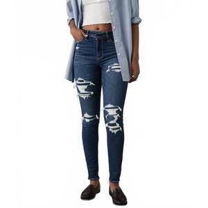 AE X-Short Next Level High-Waisted Patched Jegging American Eagle NWT Dark Wash